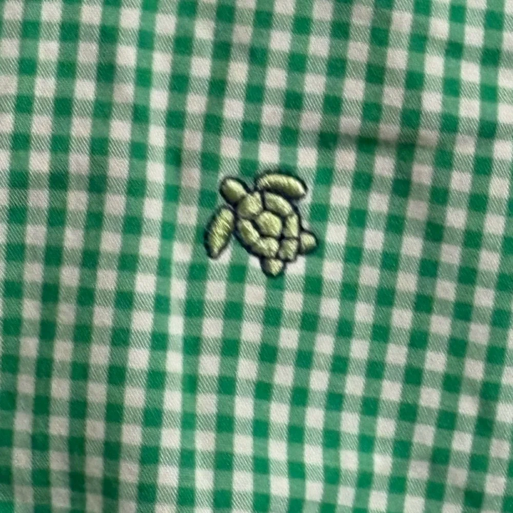 J. Bailey Roscoe Dress Shirt Boys SZ 7 Kelly green gingham check pattern cotton‎